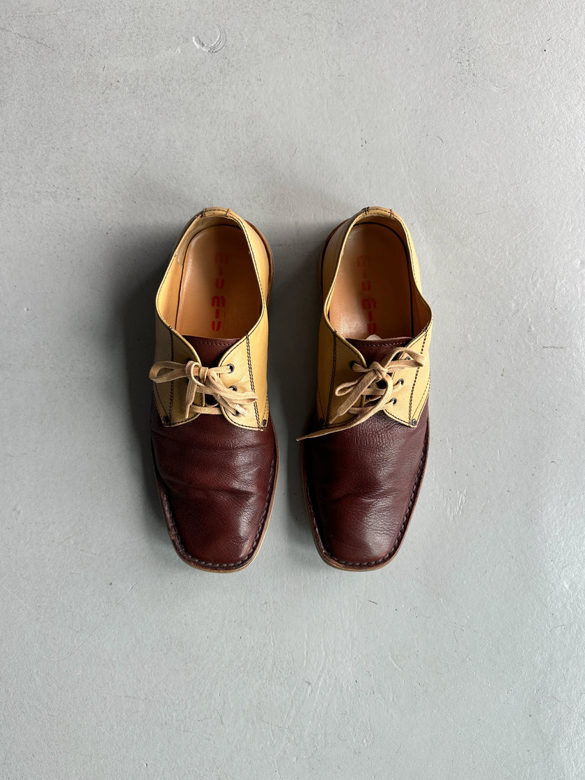 MIU MIU - F/W 1999 BUBBLE SOLE LACE UP OXFORD LEATHER SHOES