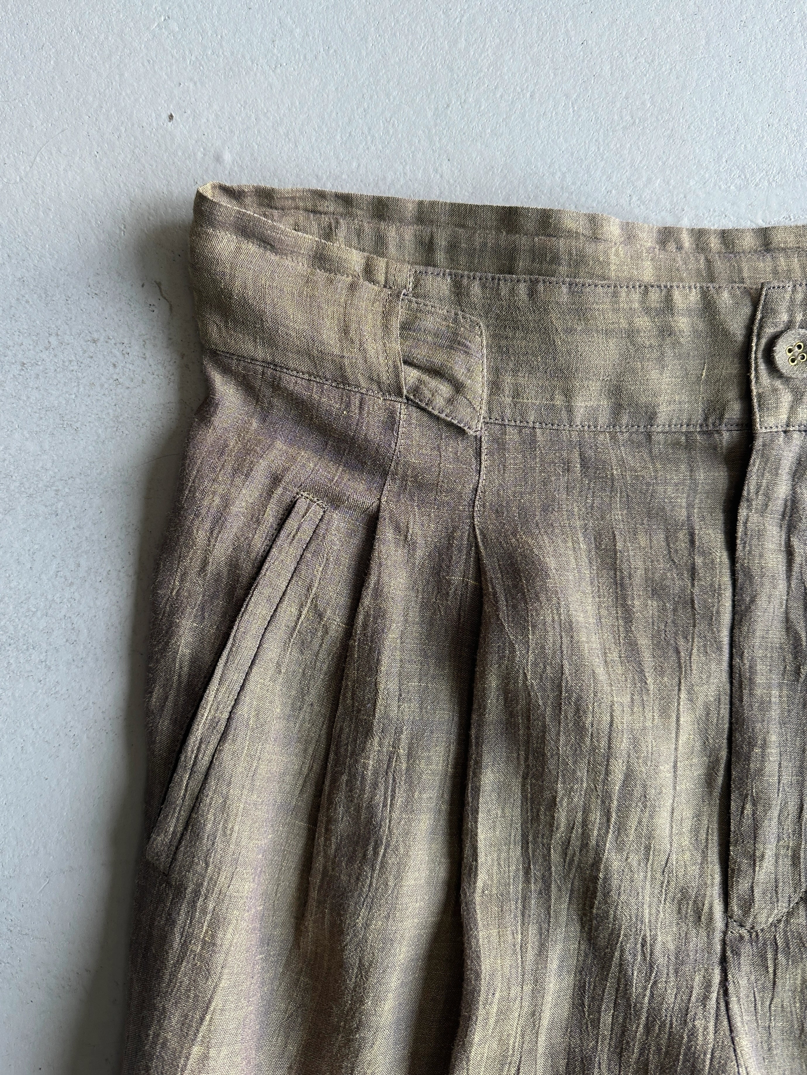 ISSEY MIYAKE - 1990s 2 PIECES SET CONTRASTING TROUSERS AND BLOUSE
