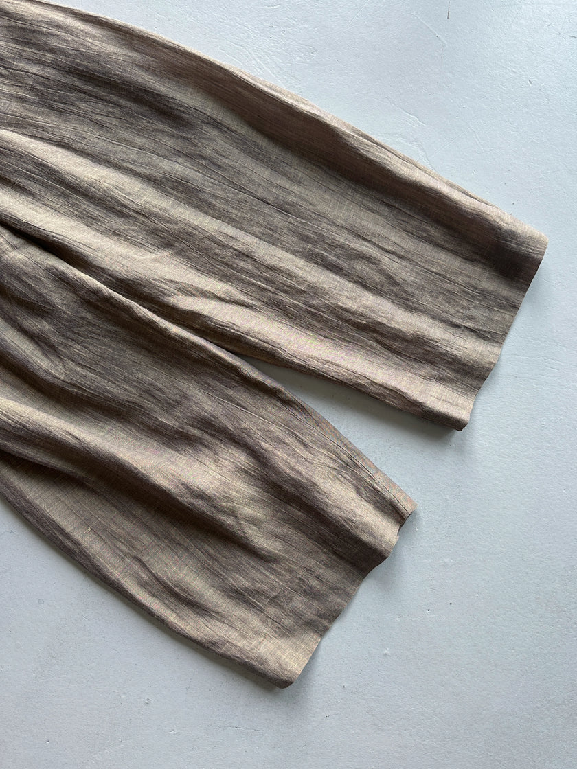 ISSEY MIYAKE - 1990s 2 PIECES SET CONTRASTING TROUSERS AND BLOUSE