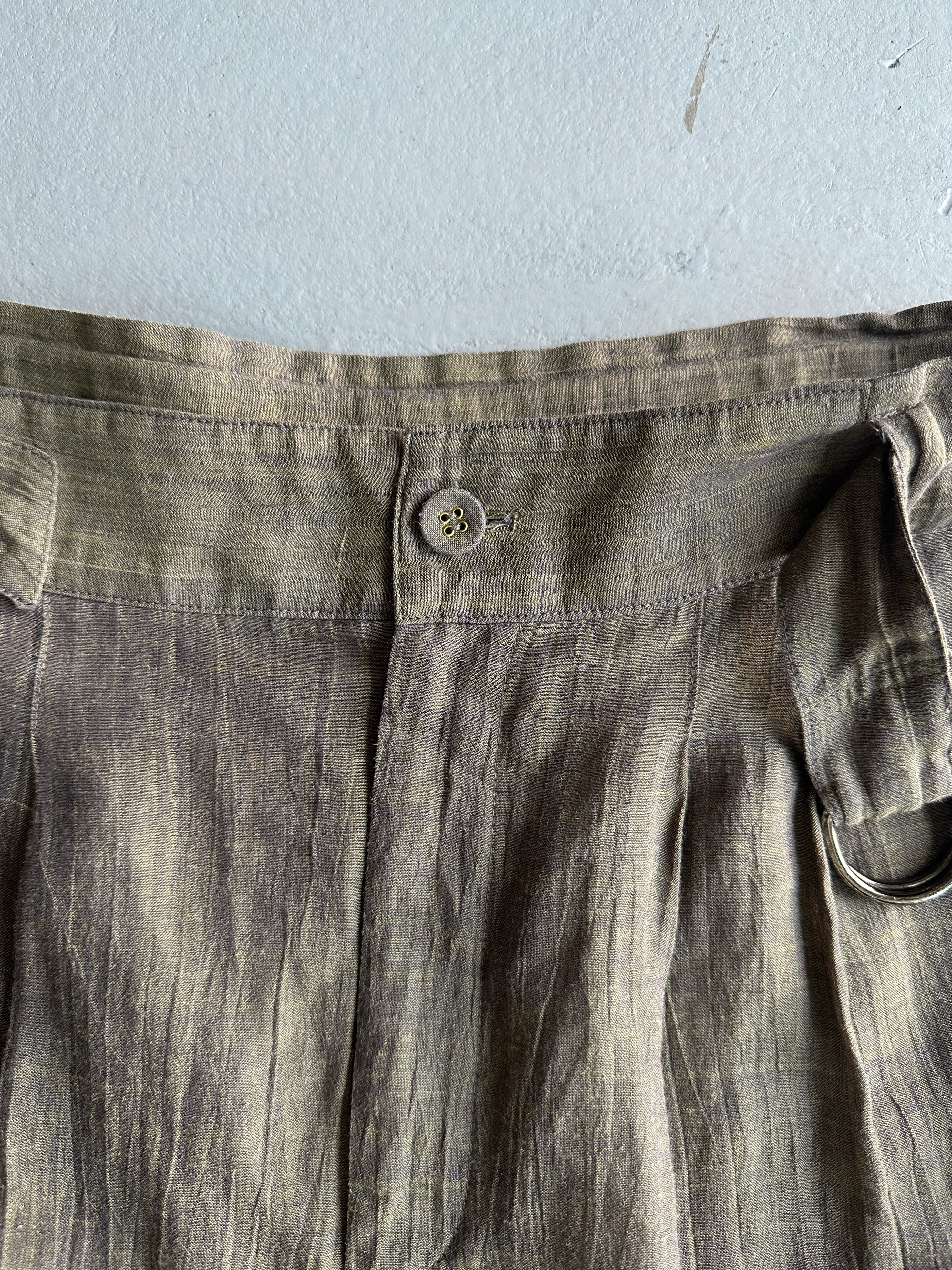 ISSEY MIYAKE - 1990s 2 PIECES SET CONTRASTING TROUSERS AND BLOUSE