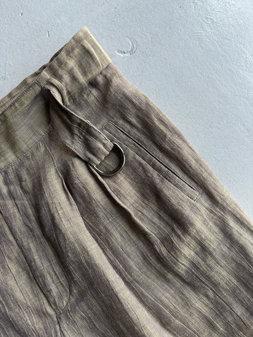 ISSEY MIYAKE - 1990s 2 PIECES SET CONTRASTING TROUSERS AND BLOUSE