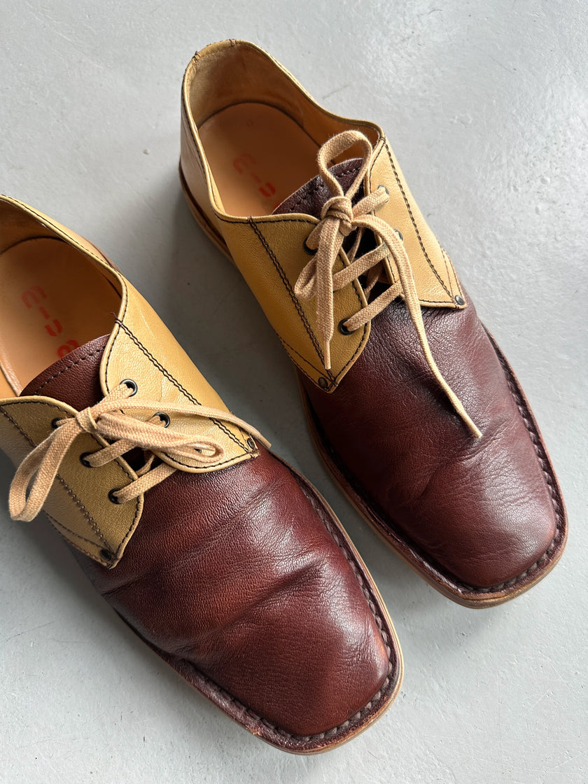 MIU MIU - F/W 1999 BUBBLE SOLE LACE UP OXFORD LEATHER SHOES