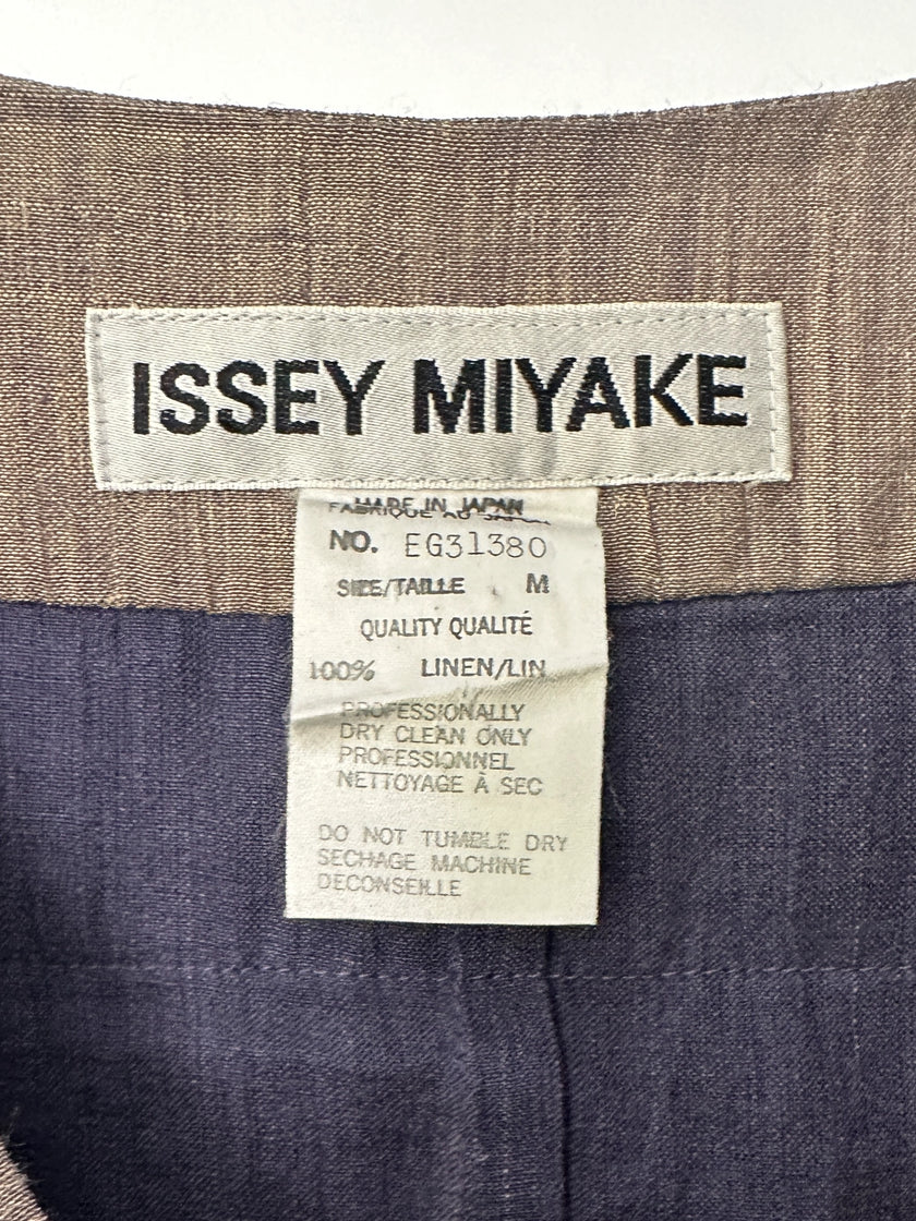 ISSEY MIYAKE - 1990s 2 PIECES SET CONTRASTING TROUSERS AND BLOUSE