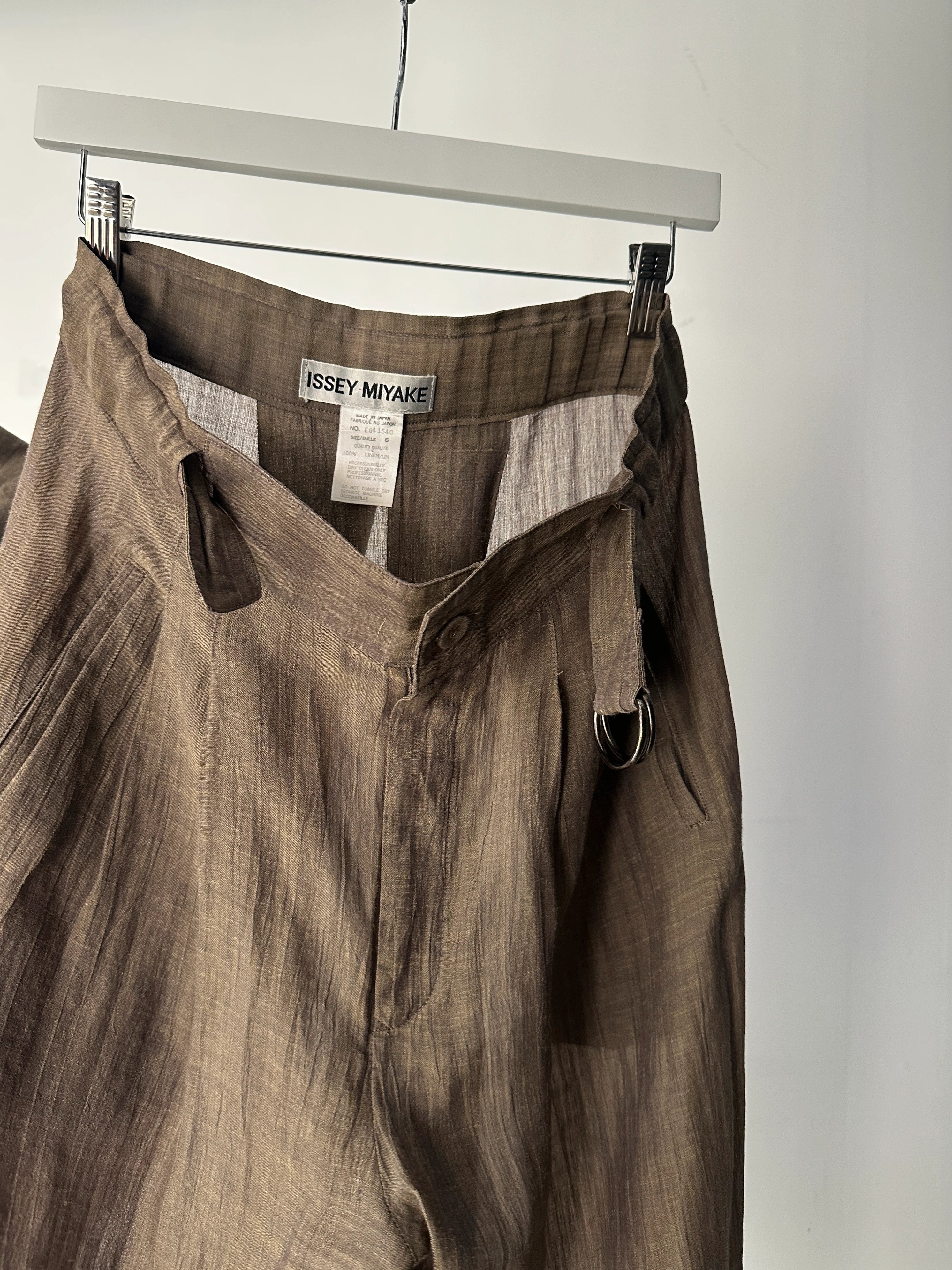 ISSEY MIYAKE - 1990s 2 PIECES SET CONTRASTING TROUSERS AND BLOUSE