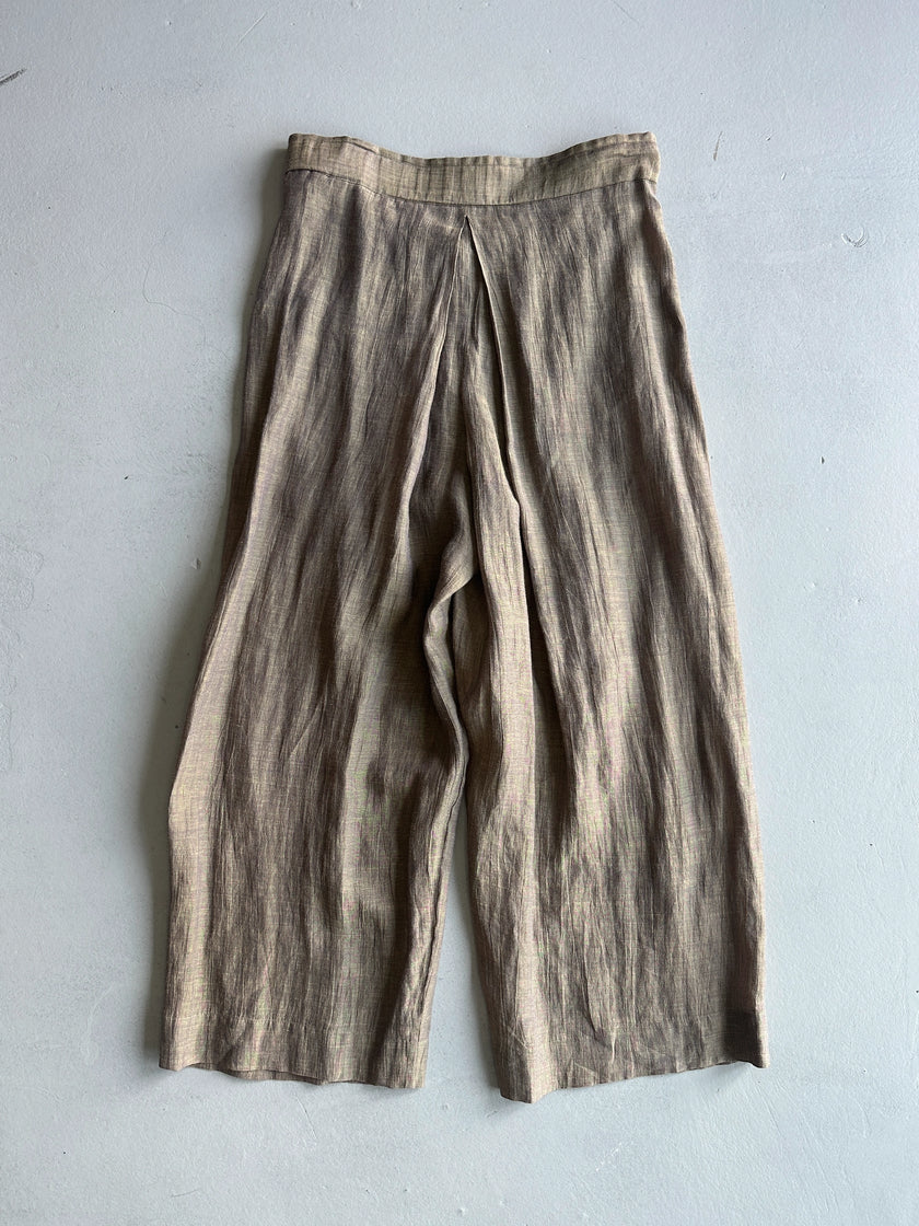 ISSEY MIYAKE - 1990s 2 PIECES SET CONTRASTING TROUSERS AND BLOUSE