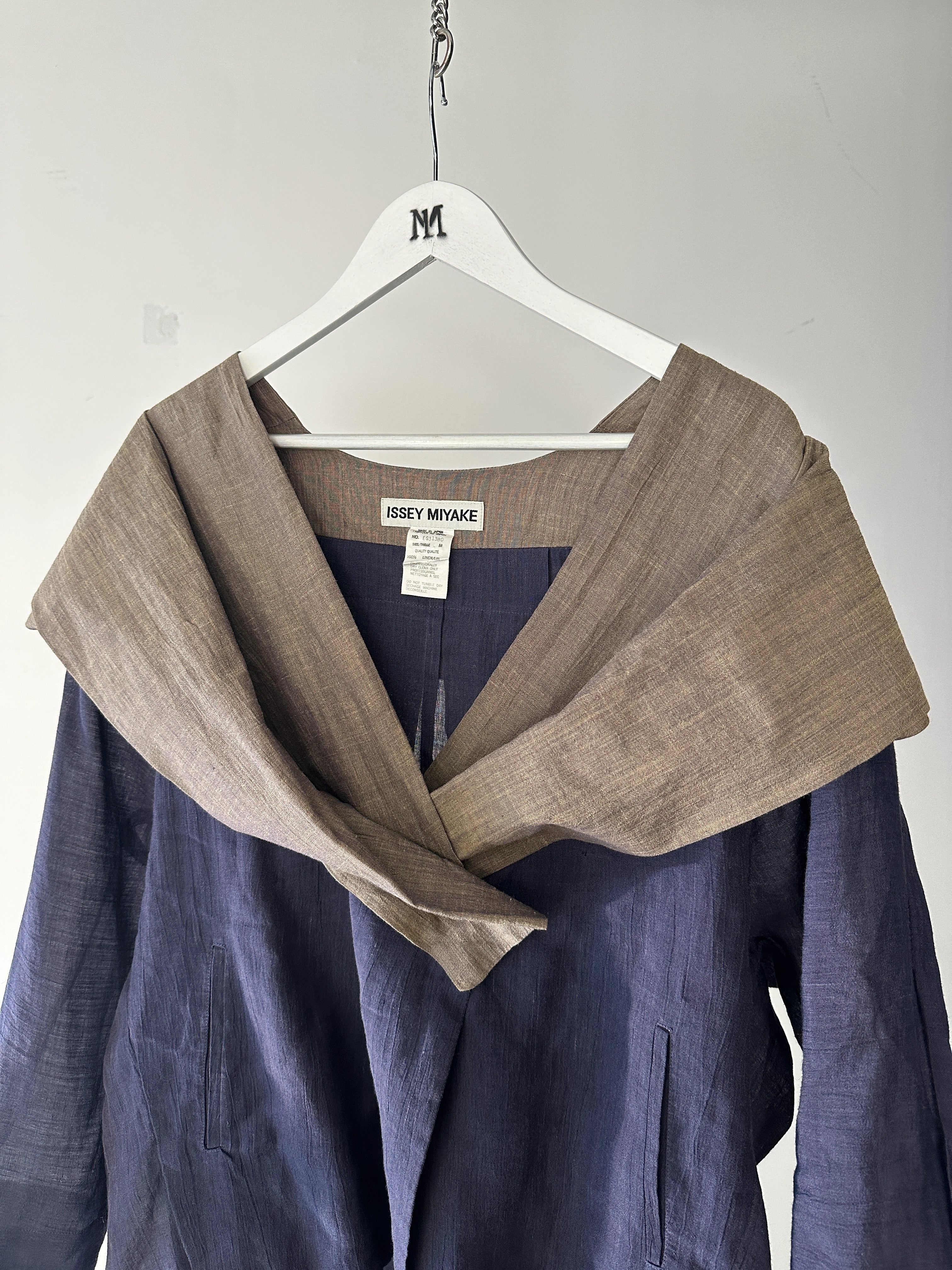 ISSEY MIYAKE - 1990s 2 PIECES SET CONTRASTING TROUSERS AND BLOUSE