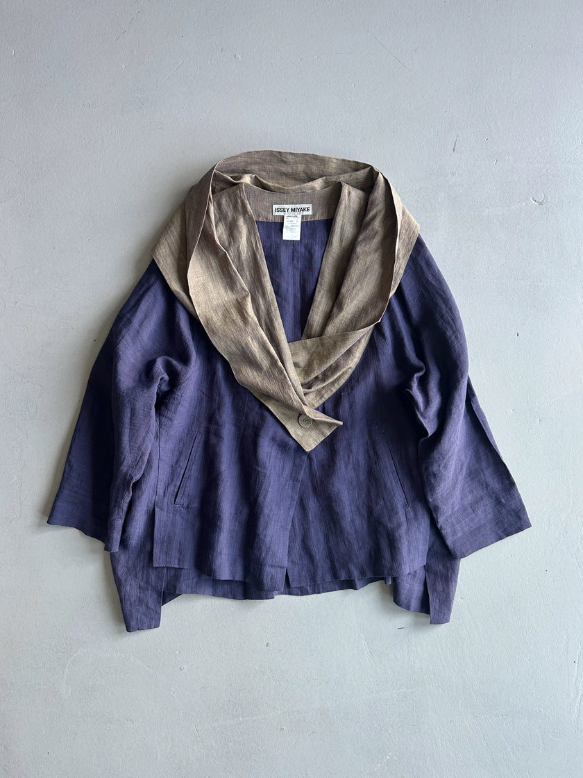 ISSEY MIYAKE - 1990s 2 PIECES SET CONTRASTING TROUSERS AND BLOUSE