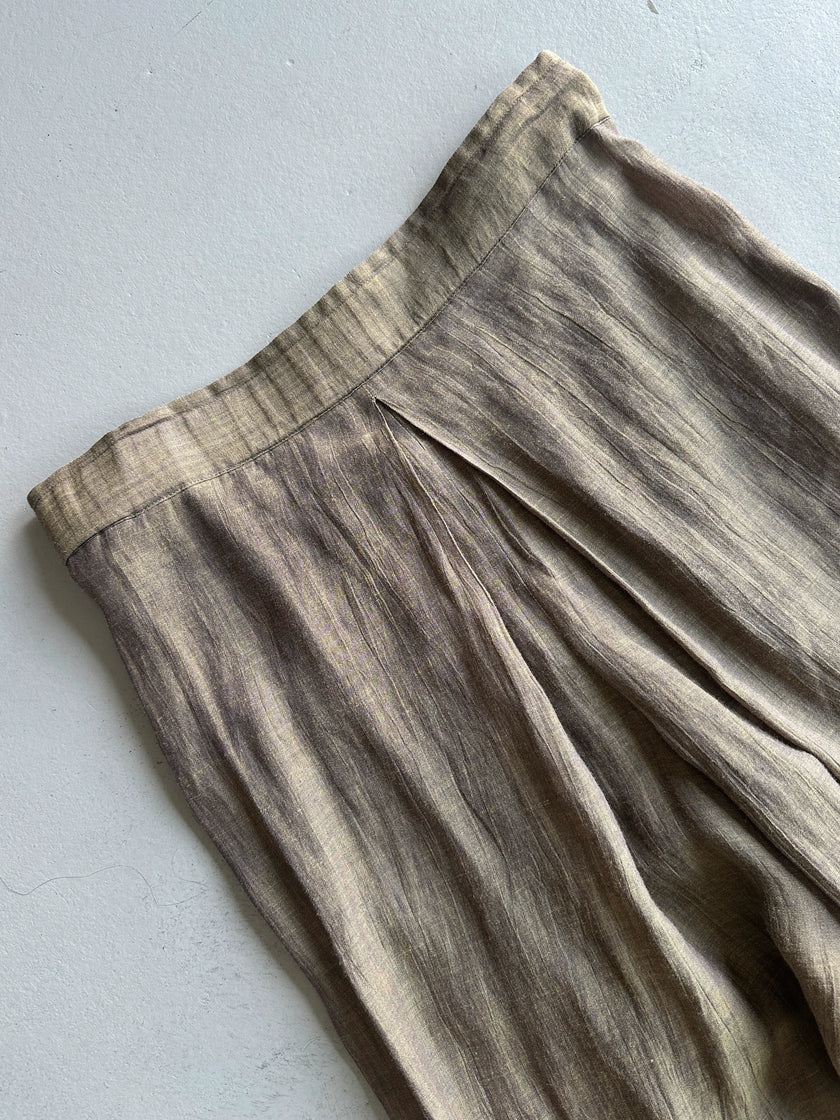 ISSEY MIYAKE - 1990s 2 PIECES SET CONTRASTING TROUSERS AND BLOUSE