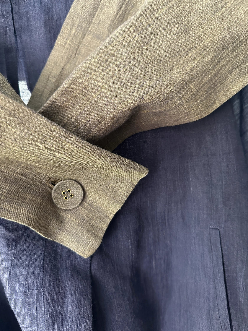 ISSEY MIYAKE - 1990s 2 PIECES SET CONTRASTING TROUSERS AND BLOUSE