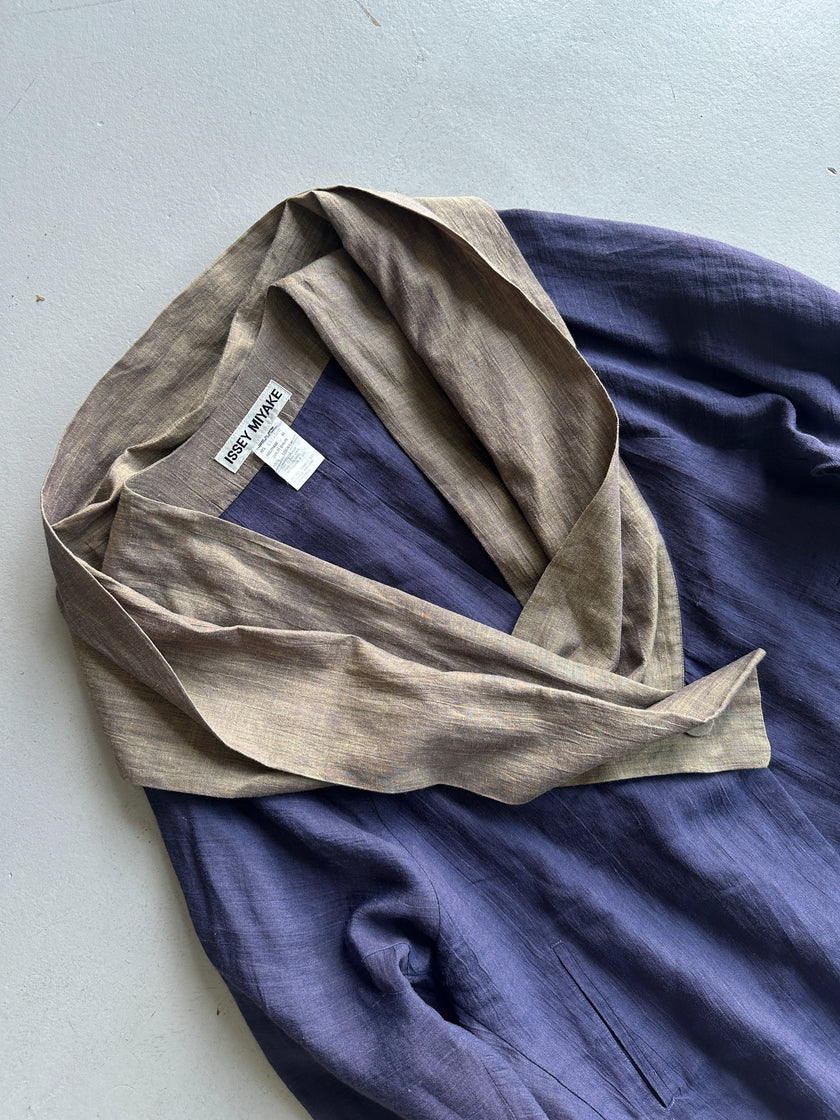 ISSEY MIYAKE - 1990s 2 PIECES SET CONTRASTING TROUSERS AND BLOUSE