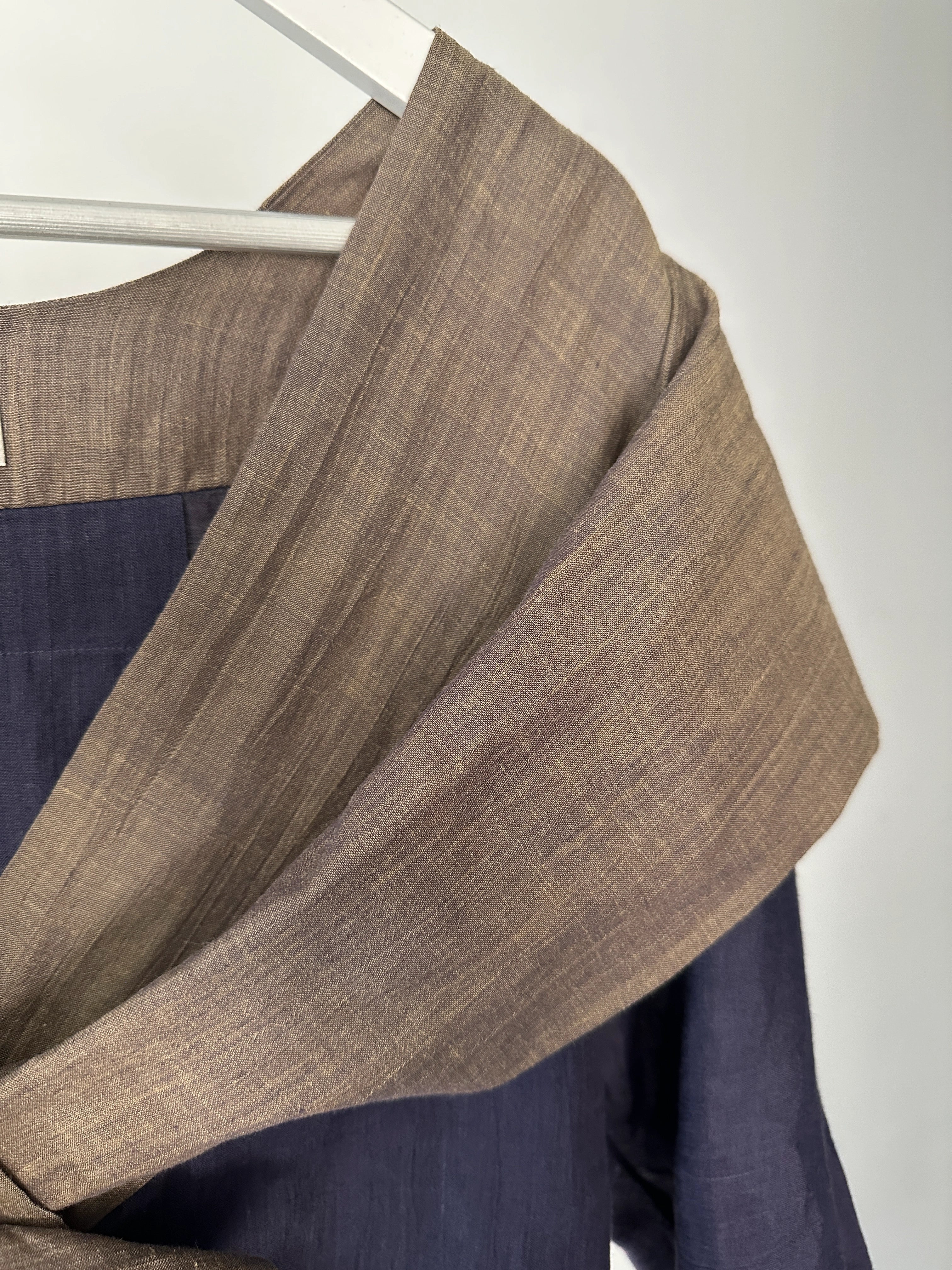 ISSEY MIYAKE - 1990s 2 PIECES SET CONTRASTING TROUSERS AND BLOUSE