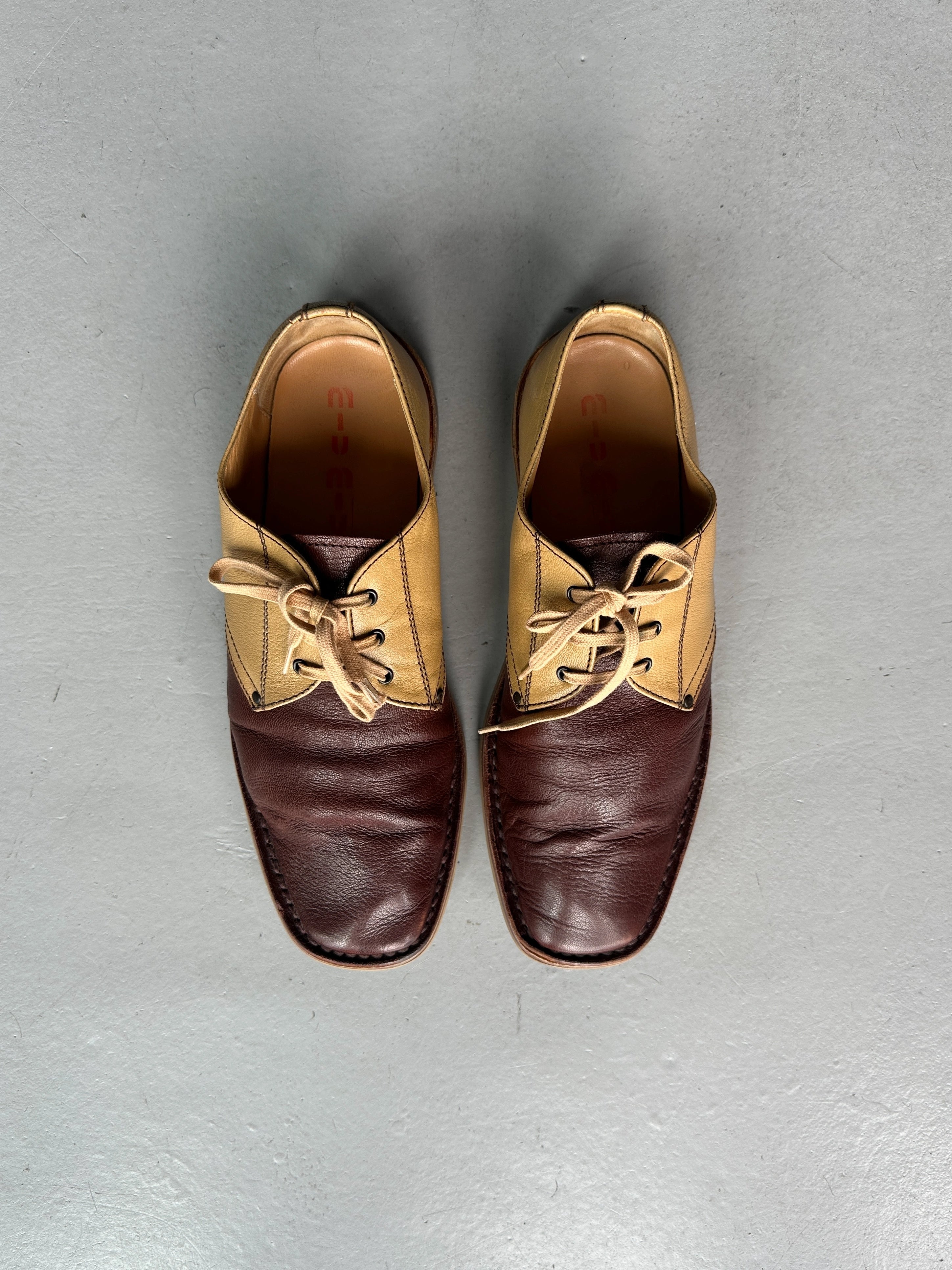 MIU MIU - F/W 1999 BUBBLE SOLE LACE UP OXFORD LEATHER SHOES