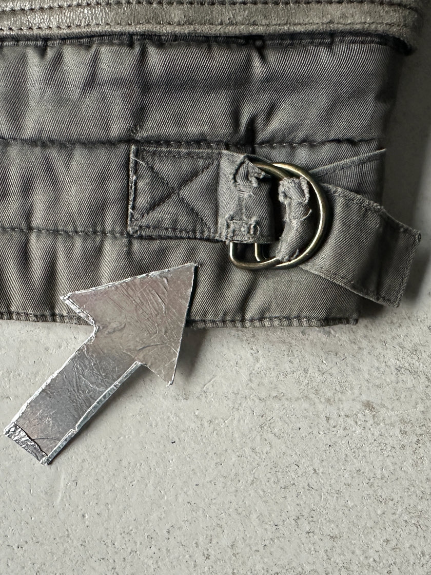 ESCADA - 1980s CONTRASTING LEATHER FRONT LAYERED JACKET