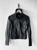 GIANFRANCO FERRÉ - early 2000s SOFT LEATHER CROP FIT JACKET WITH FUNNEL NECK