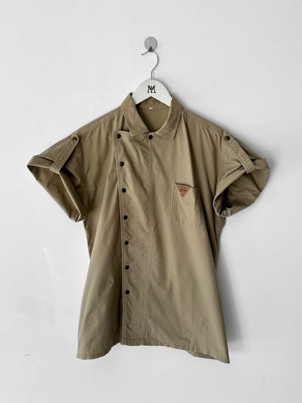 1990s ASYMMETRICAL FRONT CLOSURE SHORT SLEEVE SHIRT
