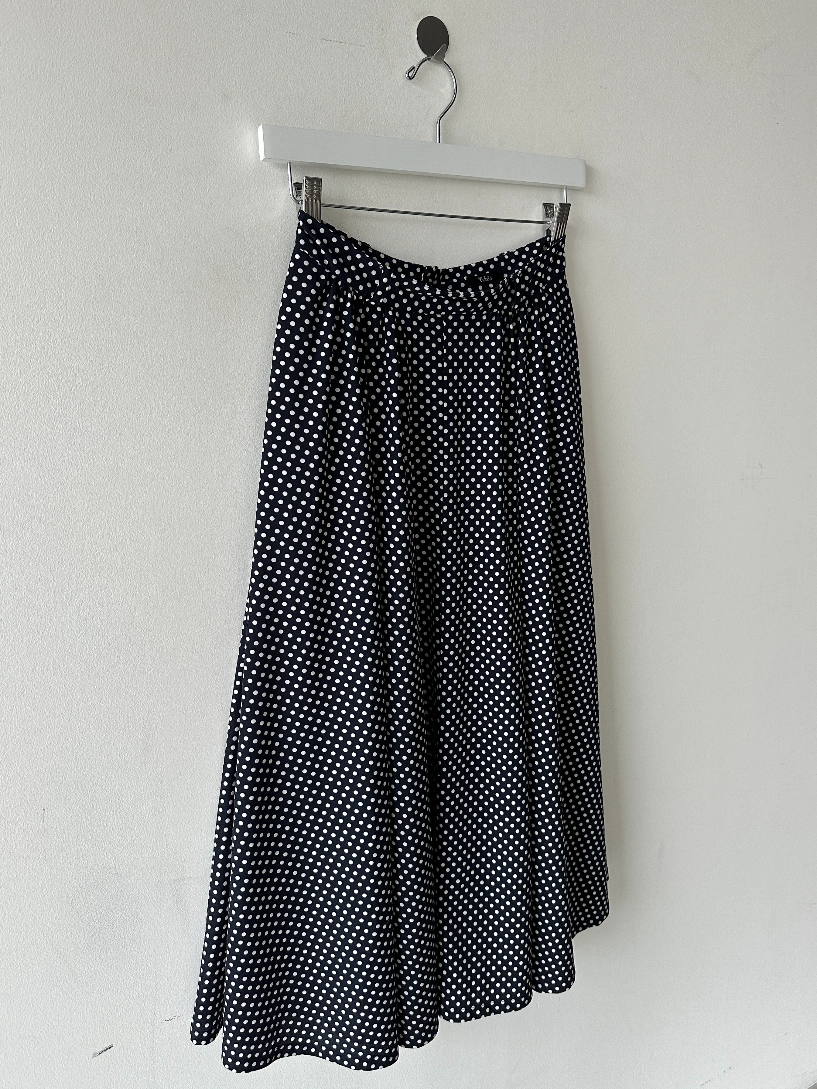 YOHJI YAMAMOTO -  S/S 1996 POLKA DOT FLARED MIDI SKIRT