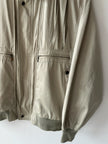 NO LABEL 1980s BOMBER JACKET WITH PLEATED FRONT DETAILS