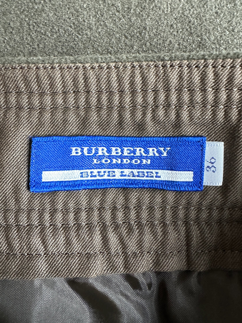 BURBERRY BLUE LABEL - 2000s WOOL MINI SKIRT WITH ASYMMETRICAL POCKETS