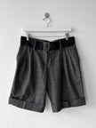 DOLCE & GABBANA - early 2000s FRONT PLEATS HERRINGBONE SHORTS