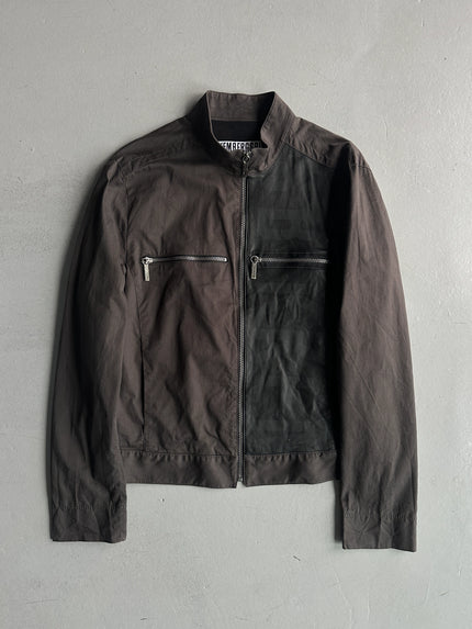 BIKKEMBERGS - 2000s LIGHT JACKET WITH LEATHER PANEL AT FRONT