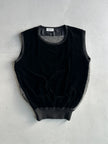 GIANFRANCO FERRÉ - 1990s VELVET FRONT AND FUZZY WOOL CONTRASTING BACK VEST TOP