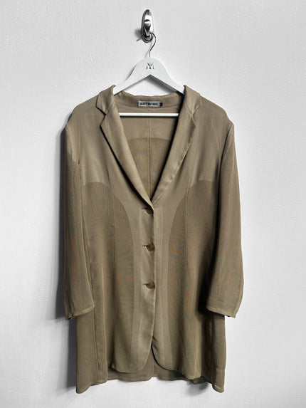 ISSEY MIYAKE - early 2000s DOUBLE LAYER MESH LONG BLAZER