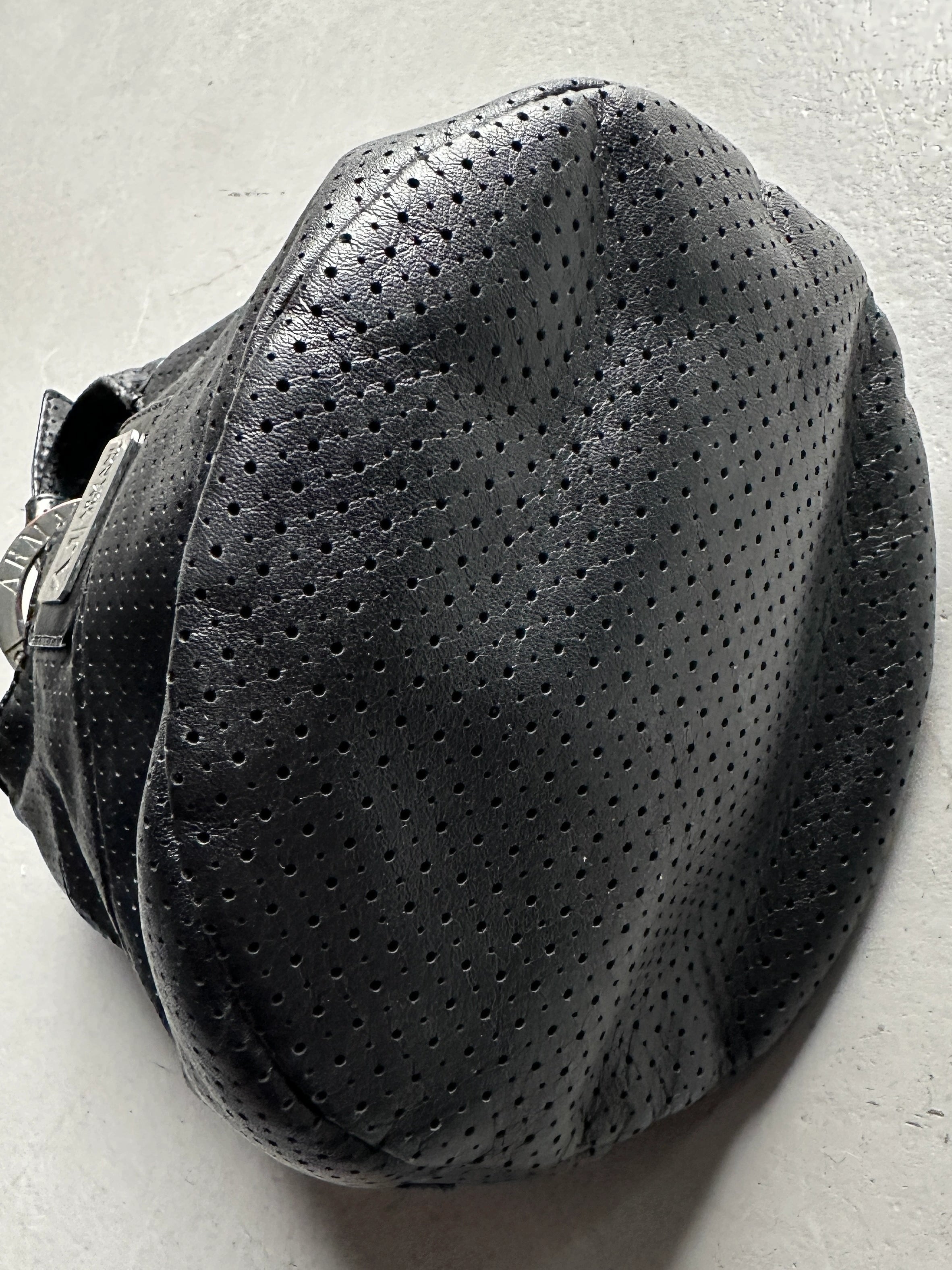 ARMANI JEANS - 2000s PERFORATED LEATHER BUCKET BAG