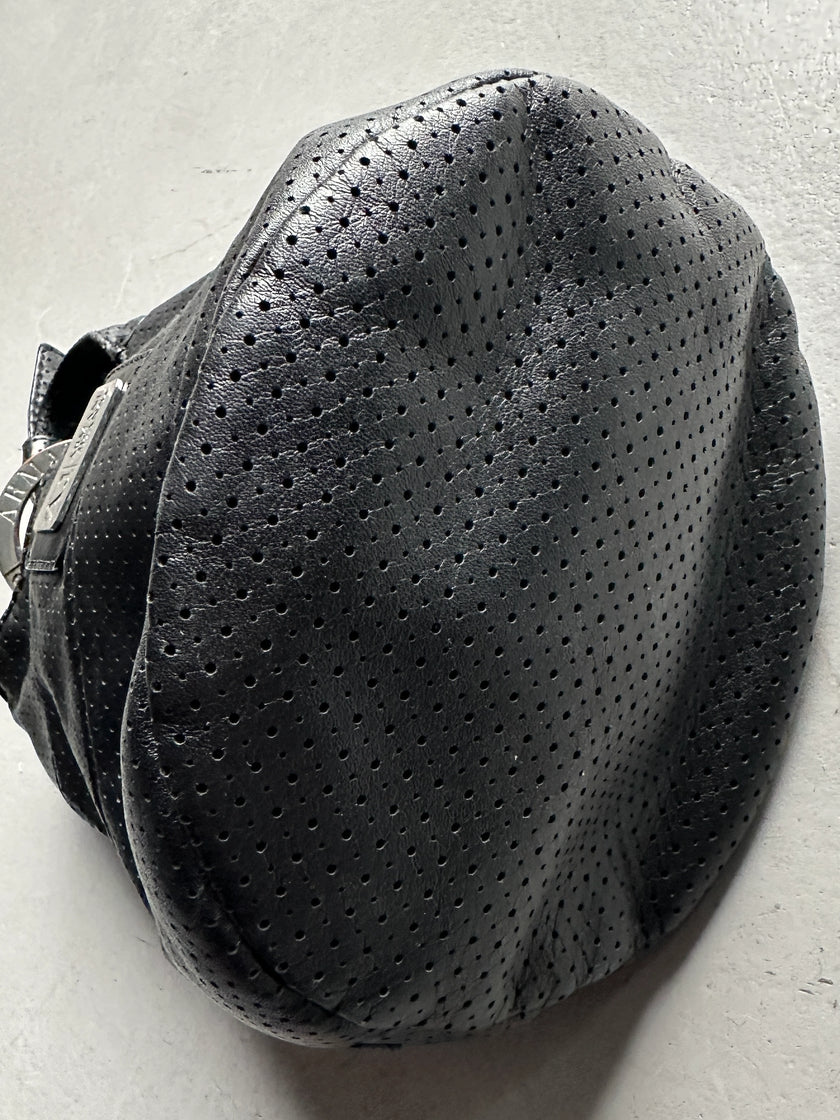 ARMANI JEANS - 2000s PERFORATED LEATHER BUCKET BAG