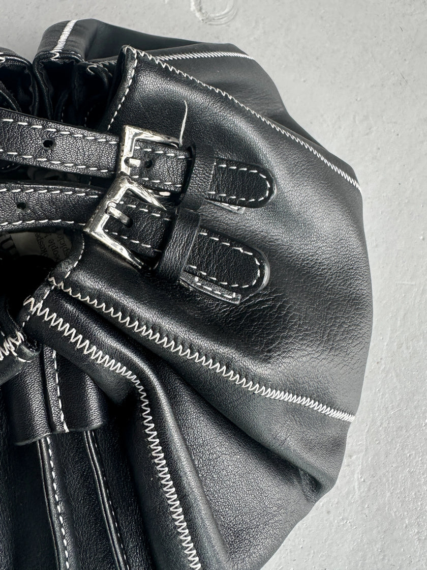 ENRICO COVERI - 1990s LEATHER BUCKET BAG