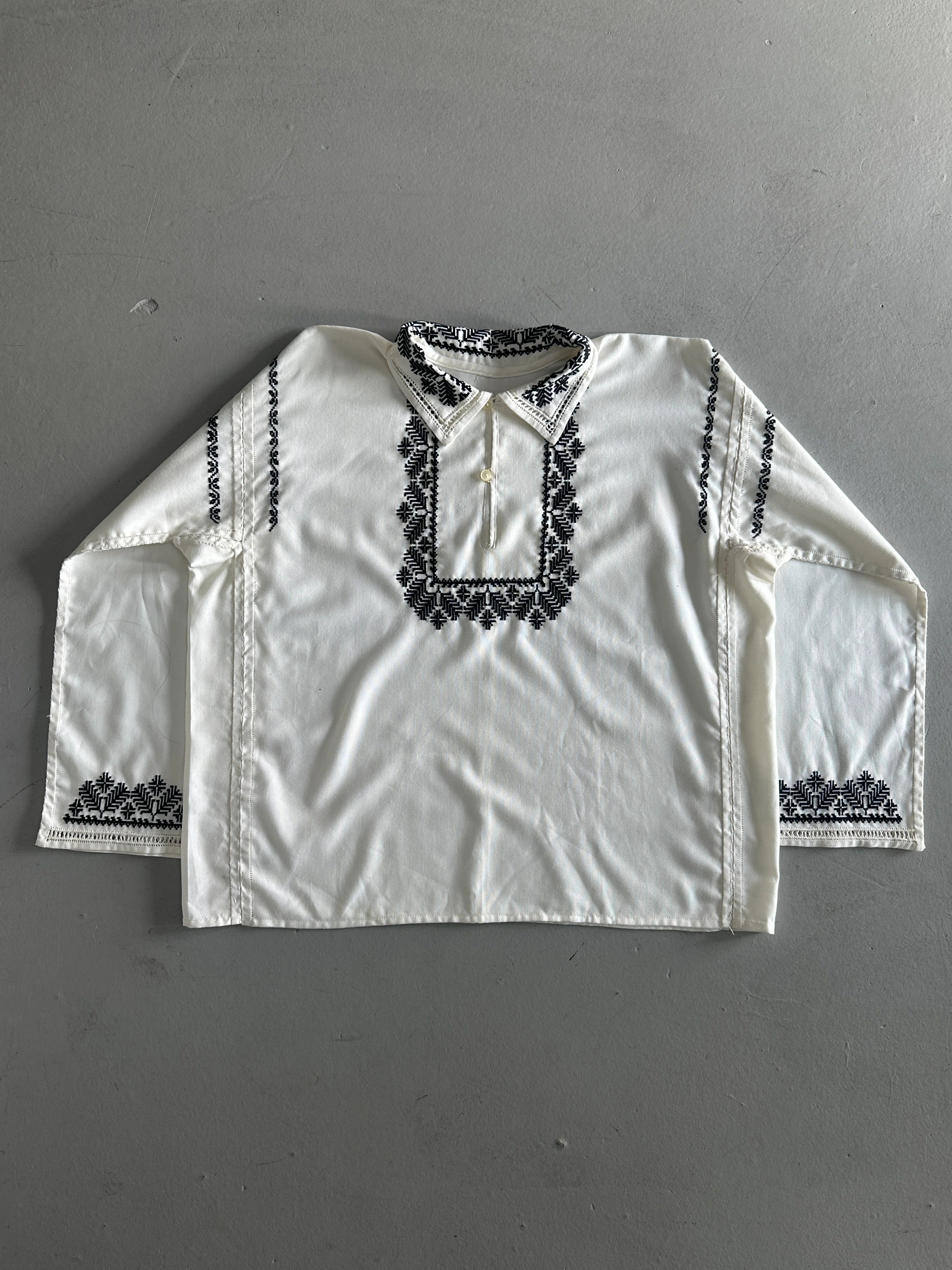 1970s EMBROIDERED WIDE SLEEVE TUNIC SHIRT