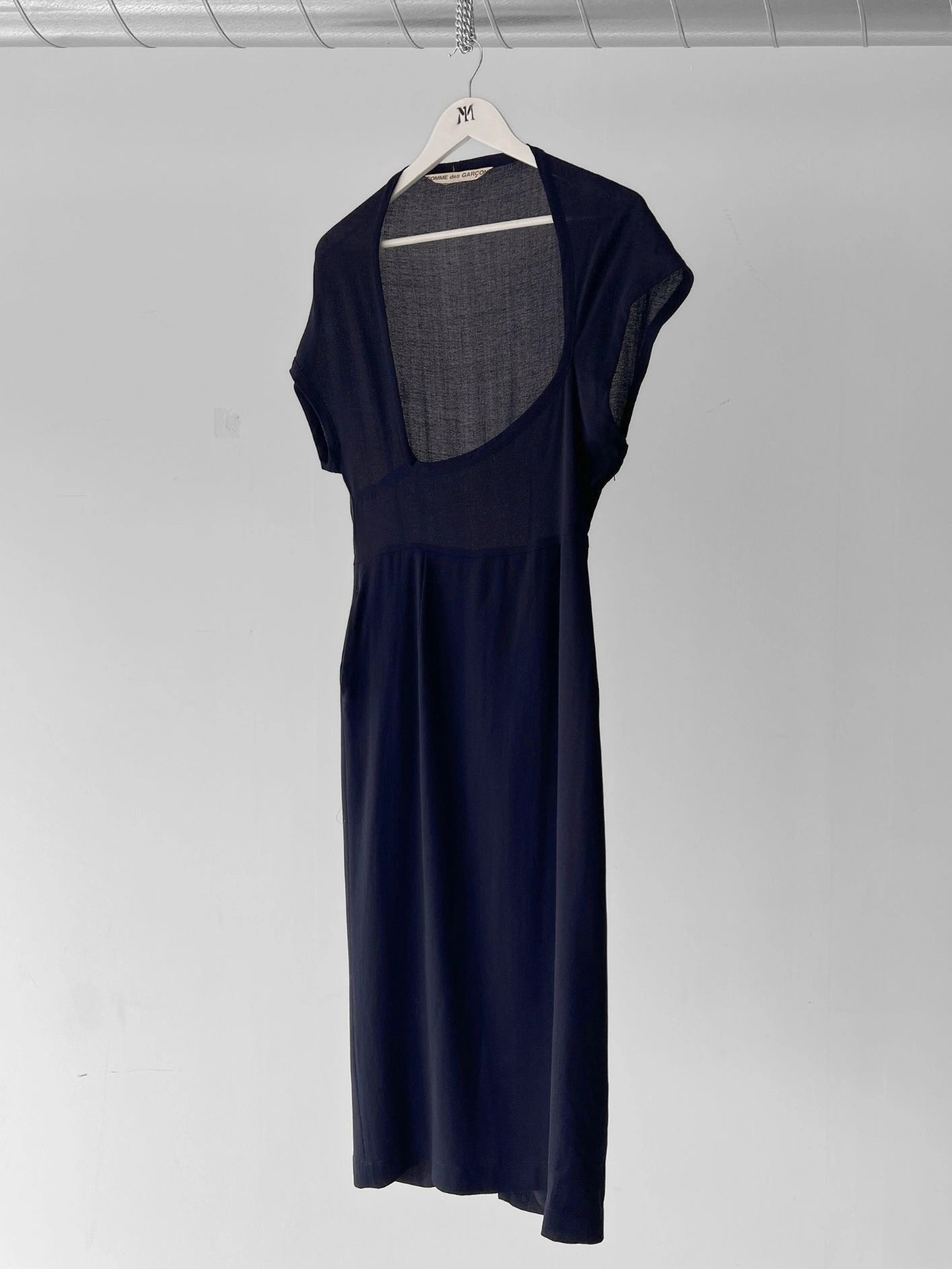 COMME DES GARÇONS - S/S 1989 ASYMMETRIC DEEP NECKLINE LONG DRESS