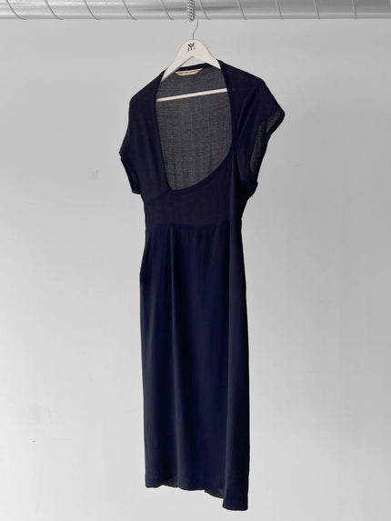 COMME DES GARÇONS - S/S 1989 ASYMMETRIC DEEP NECKLINE LONG DRESS