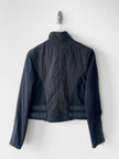 NO LABEL early 2000s CROP FIT JACKET WITH OFF THE CENTRE ZIP AND BUCKLE DETAIL AT WAIST