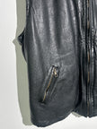 EMPORIO ARMANI - 1980s ZIPPED LEATHER BIKER VEST JACKET