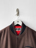 MICHIKO KOSHINO - 1990s BOMBER JACKET WITH CONTRASTING SLEEVE AND DETACHABLE POUCH POCKET