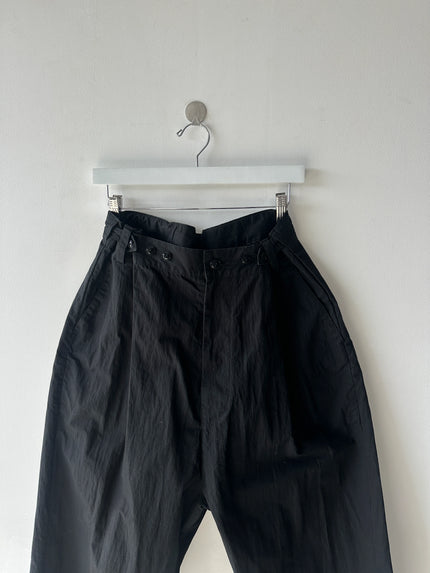 YOHJI YAMAMOTO Y'S - early 2000s MULTI BUTTON WAISTBAND CURVED TROUSERS