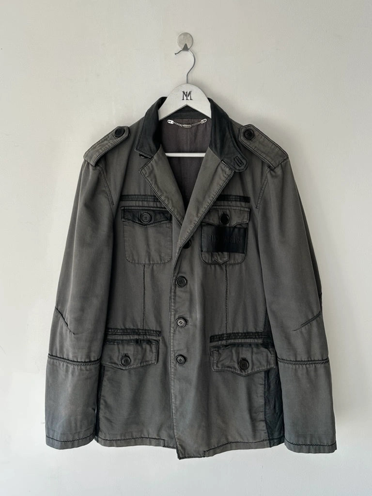 BIKKEMBERGS - S/S 2008 JACKET WITH LEATHER PANELS
