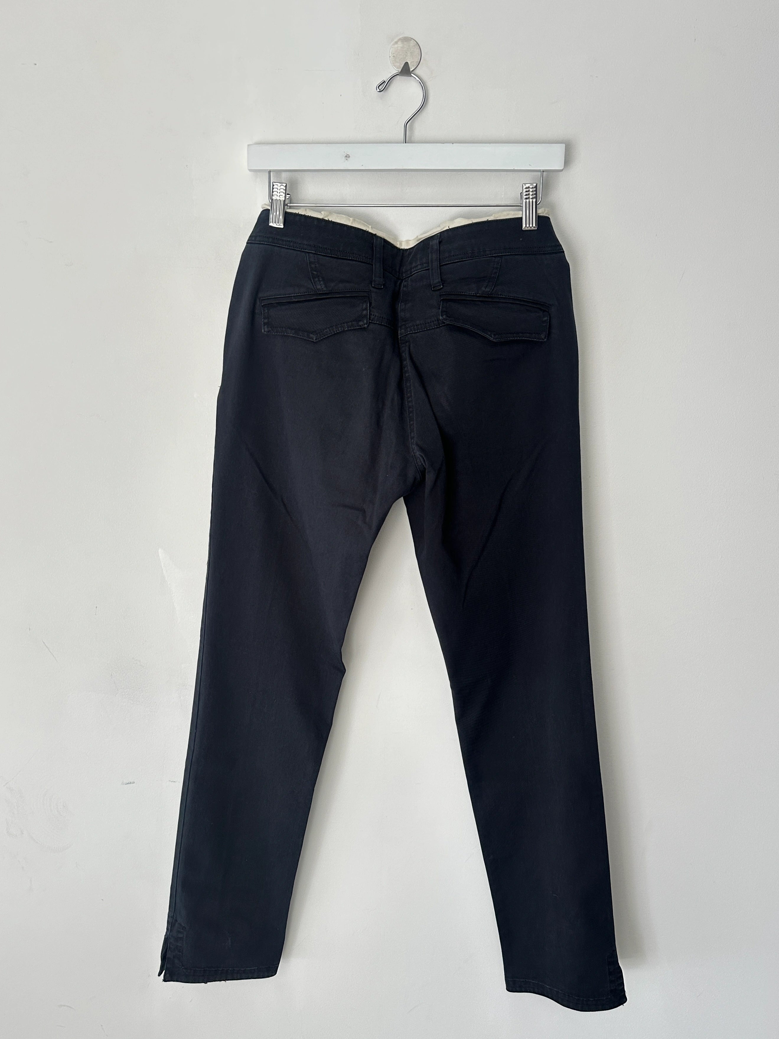 ANDREW MACKENZIE - early 2000s LOW RISE TROUSERS WITH CONTRASTING TRIM DETAILS