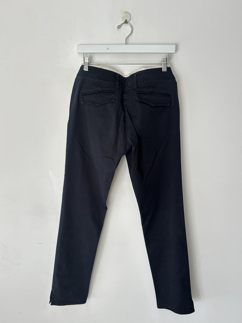 ANDREW MACKENZIE - early 2000s LOW RISE TROUSERS WITH CONTRASTING TRIM DETAILS