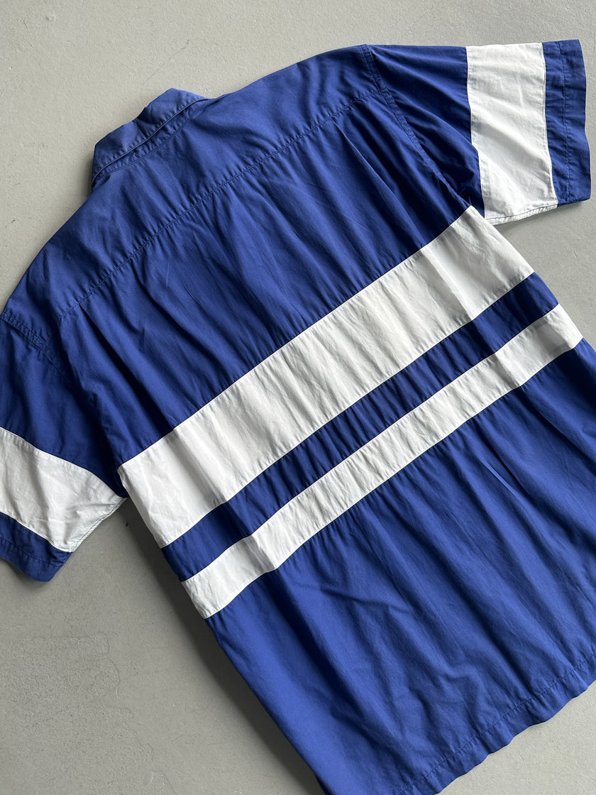 ISSEY MIYAKE DUETRIO - 1980s COLOUR BLOCK HALF SHIRT SLEEVE