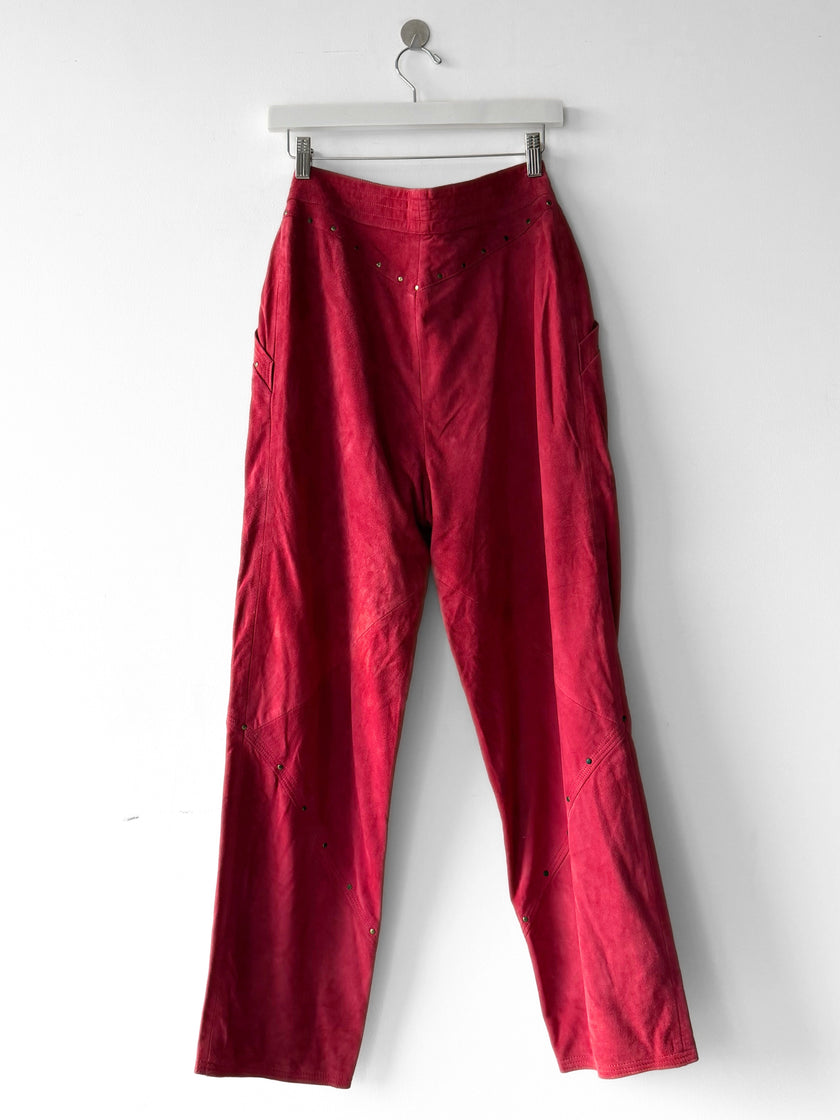 ESCADA - 1980s HIGH WAIST BALLOON FIT SUEDE TROUSERS