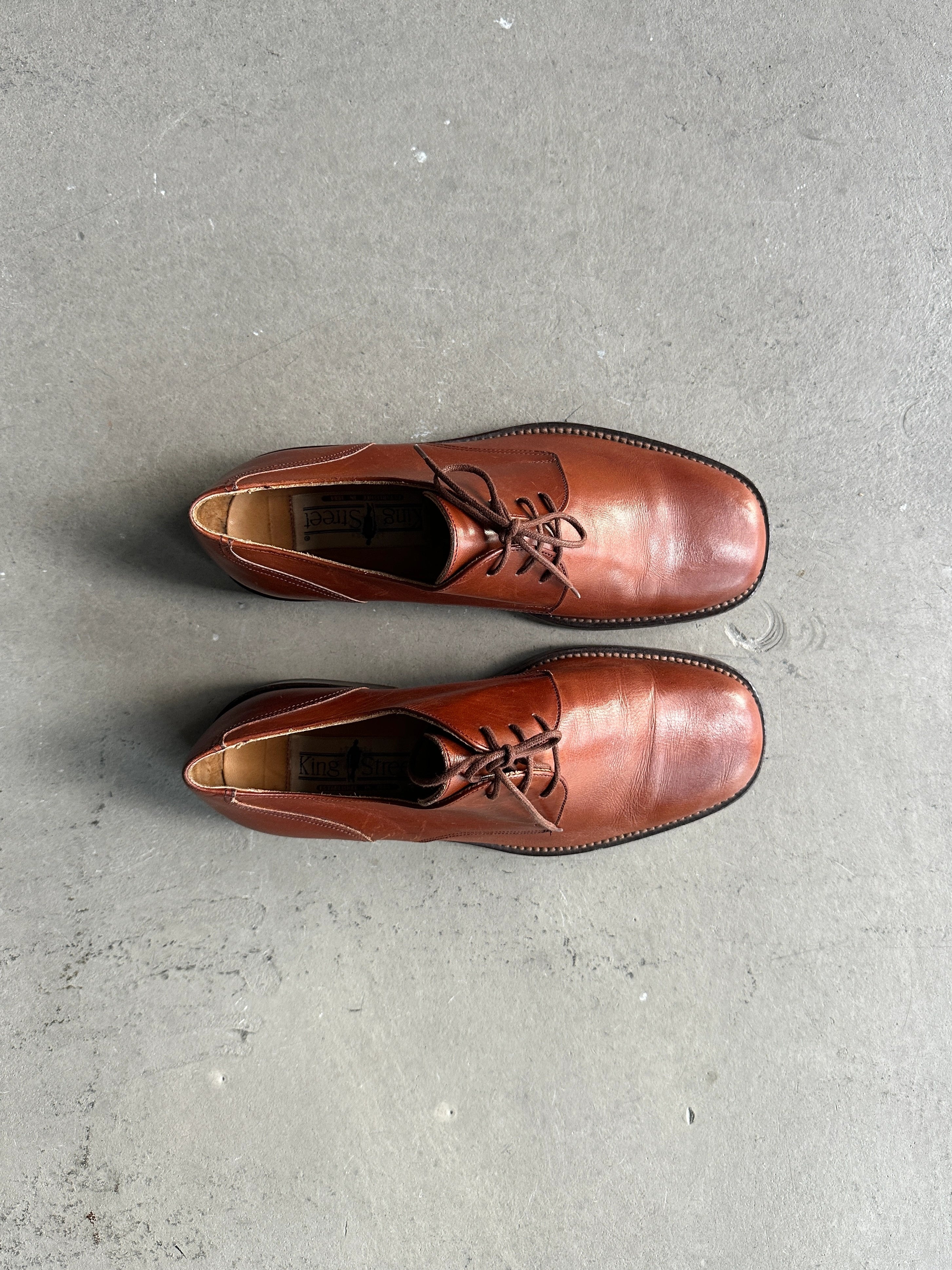 1990s SQUARE TOE LEATHER DERBY SHOES