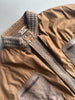 1980s CHUNKY KNIT PANELED JACKET WITH OVERSIZED LEATHER POCKETS
