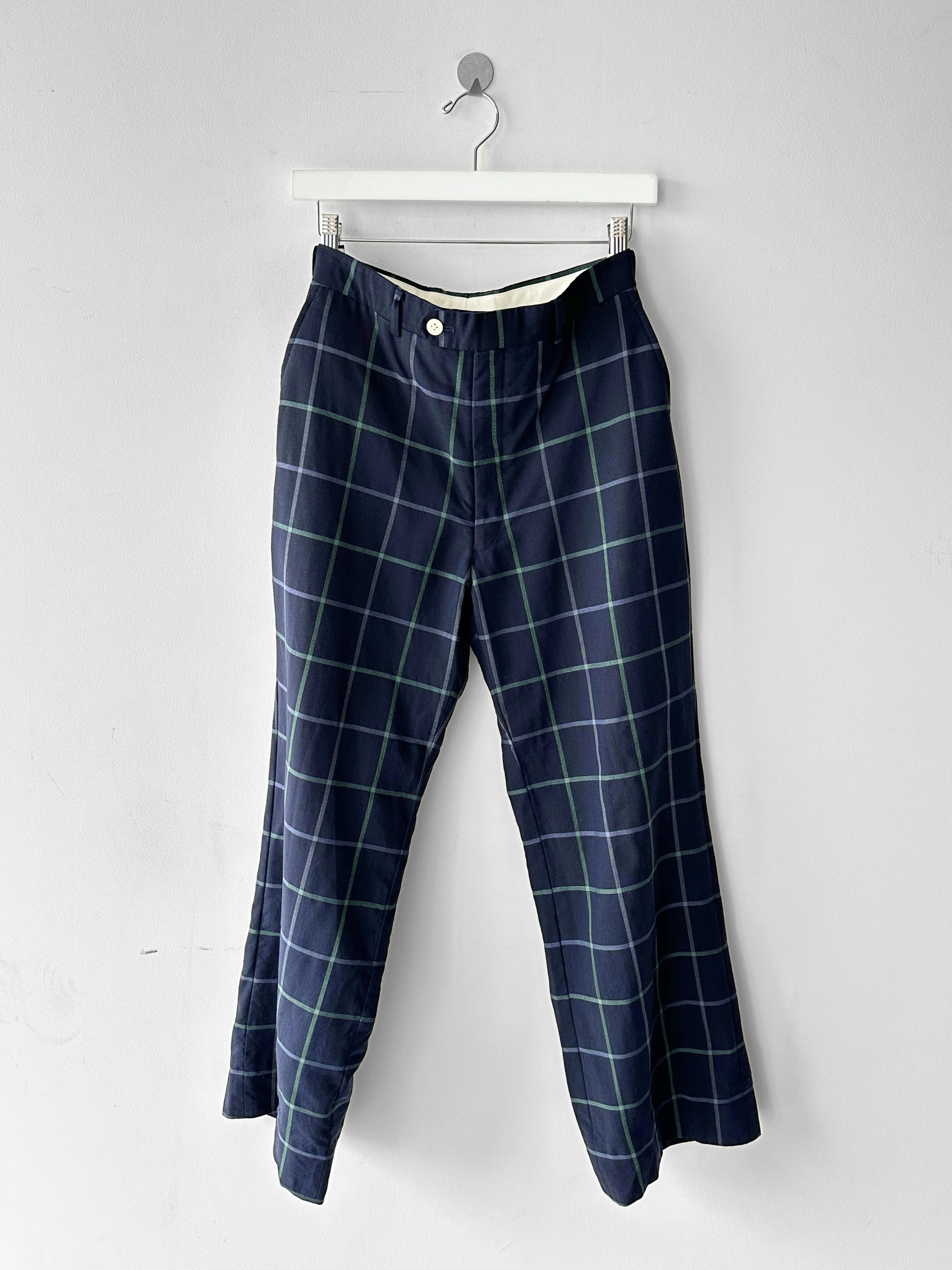 BURBERRYS - 1980s RELAXED FIT CHECKED TROUSERS