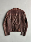 EMPORIO ARMANI - F/W 2005 BIKER LEATHER JACKET WITH SNAKESKIN DETAILS