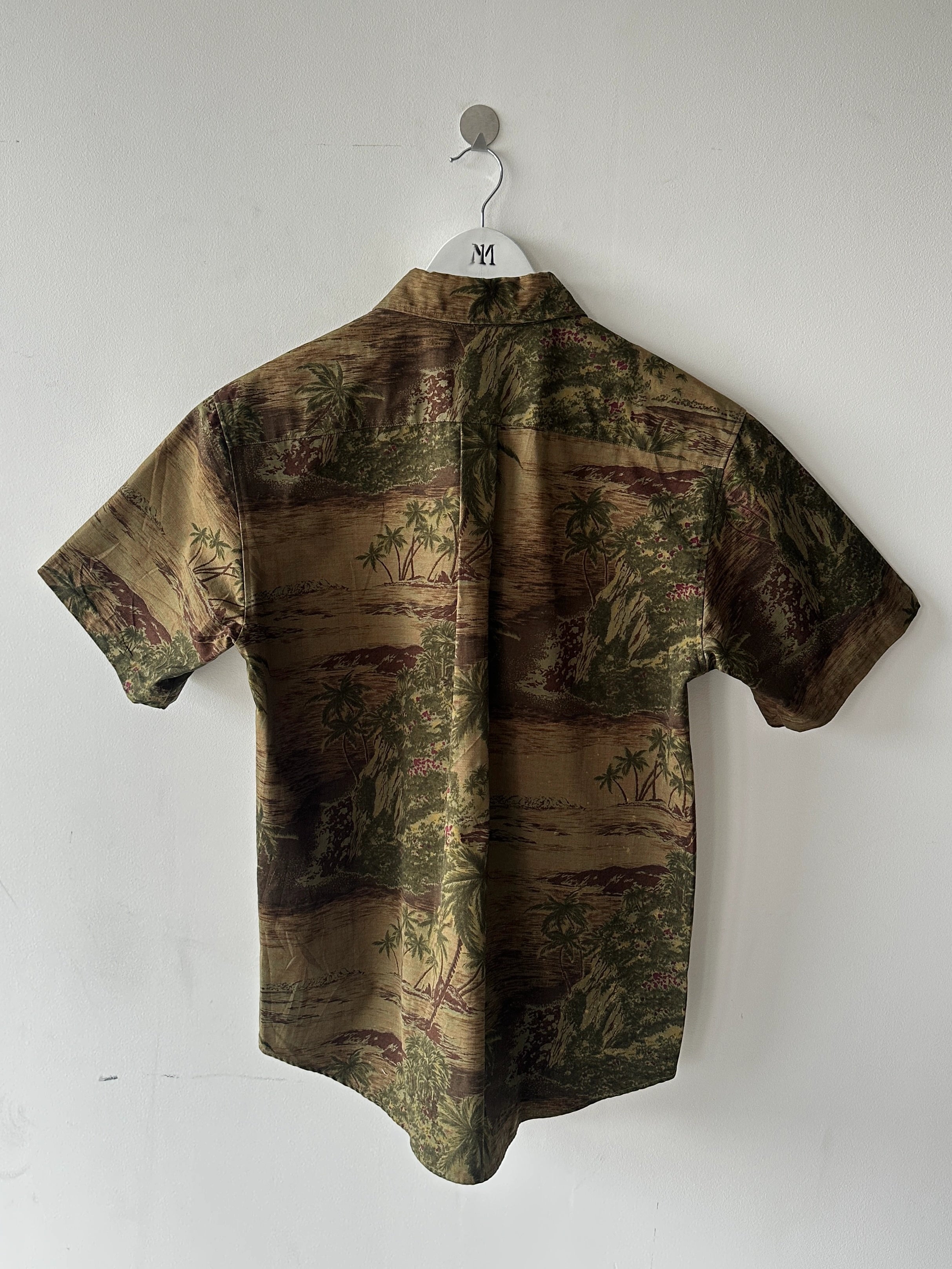 A.P.C. - S/S 2004 TROPICAL PRINT TEXTURED SHORT SLEEVE SHIRT