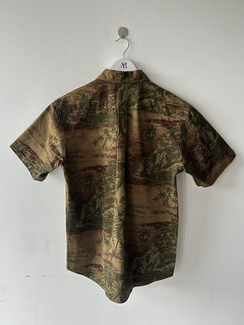 A.P.C. - S/S 2004 TROPICAL PRINT TEXTURED SHORT SLEEVE SHIRT