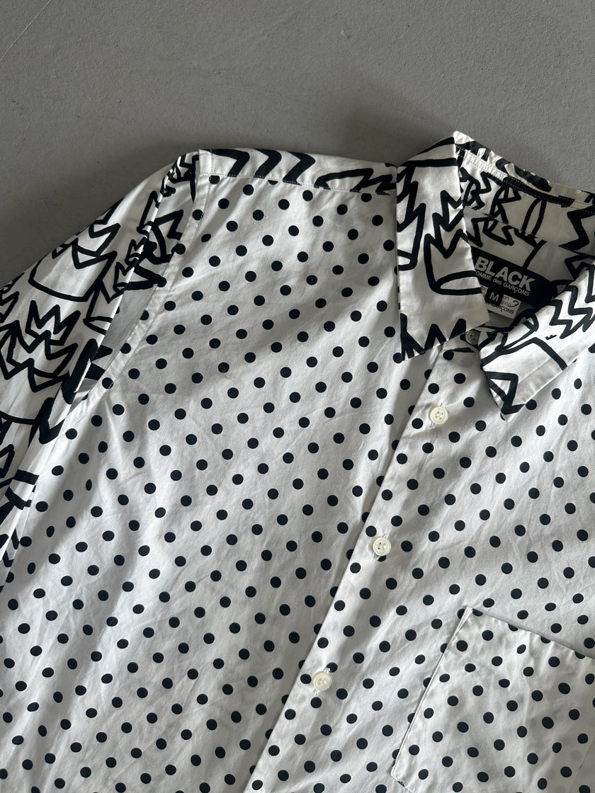 COMME DES GARÇONS - S/S 2013 POLKA DOTS FRONT PRINTED LONG SLEEVE SHIRT