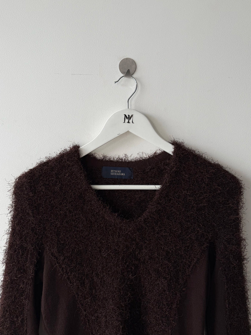 RITSUKO SHIRAHAMA - 1990s 2 PIECES SET WITH SHAGGY TOP