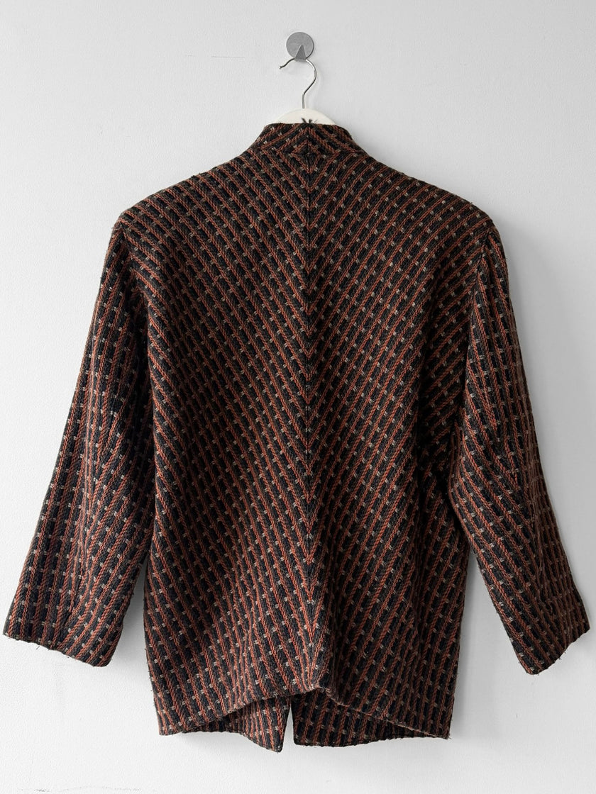 ISSEY MIYAKE - 1980s LAYERED FRONT WOOL BLAZER